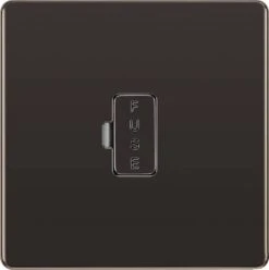 BG Nexus Screwless Black Nickel 13A Unswitched Spur FBN54