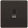 BG Nexus Screwless Black Nickel 1G 2W Light Switch FBN12 -RS Electrical Supplies bg nexus screwless black nickel 1g 2w light switch fbn12