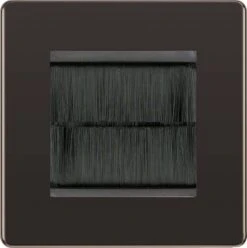 BG Nexus Screwless Black Nickel 2G Cable Brush Outlet FBNEMS2BR