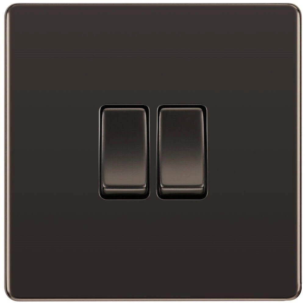 BG Nexus Screwless Black Nickel 2W & Intermediate Light Switch FBN2WINT 3 BG Nexus Screwless Black Nickel 2W & Intermediate Light Switch FBN2WINT
