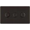 BG Nexus Screwless Black Nickel 3G Dimmer Switch FBN83 -RS Electrical Supplies bg nexus screwless black nickel 3g dimmer switch fbn83