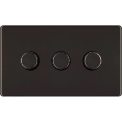BG Nexus Screwless Black Nickel 3G Dimmer Switch FBN83