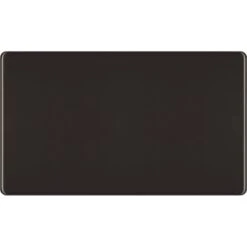 BG Nexus Screwless Black Nickel Double Blank Plate FBN95