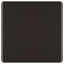 BG Nexus Screwless Black Nickel Single Blank Plate FBN94