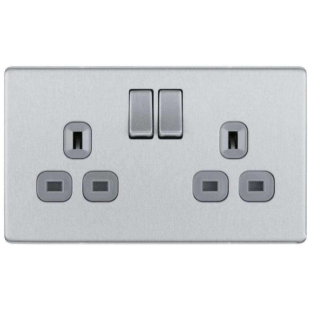 BG Nexus Screwless Brushed Steel 13A Double Socket FBS22G 3 BG Nexus Screwless Brushed Steel 13A Double Socket FBS22G