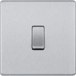 BG Nexus Screwless Brushed Steel 1G 2W Light Switch FBS12