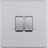 BG Nexus Screwless Brushed Steel 2G 2W Light Switch FBS42 2 BG Nexus Screwless Brushed Steel 2G 2W Light Switch FBS42 -RS Electrical Supplies bg nexus screwless brushed steel 2g 2w light switch fbs42