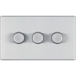 BG Nexus Screwless Brushed Steel 3G Dimmer Switch FBS83