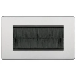 BG Nexus Screwless Brushed Steel 4G Cable Brush Outlet FBSEMR4BR