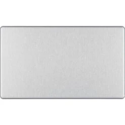 BG Nexus Screwless Brushed Steel Double Blank Plate FBS95