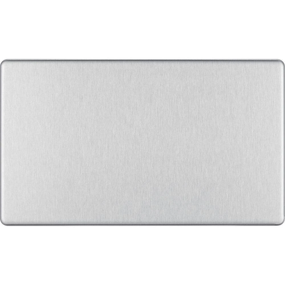 BG Nexus Screwless Brushed Steel Double Blank Plate FBS95 3 BG Nexus Screwless Brushed Steel Double Blank Plate FBS95