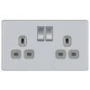 BG Nexus Screwless Polished Chrome 13A Double Socket FPC22G -RS Electrical Supplies bg nexus screwless polished chrome 13a double socket fpc22g