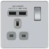 BG Nexus Screwless Polished Chrome 13A Single USB Socket FPC21U2G -RS Electrical Supplies bg nexus screwless polished chrome 13a single usb socket fpc21u2g