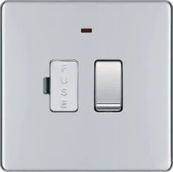 BG Nexus Screwless Polished Chrome 13A Switched Spur With Neon FPC52