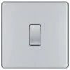 BG Nexus Screwless Polished Chrome 1G 2W Light Switch FPC12 2 BG Nexus Screwless Polished Chrome 1G 2W Light Switch FPC12 -RS Electrical Supplies bg nexus screwless polished chrome 1g 2w light switch fpc12