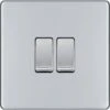 BG Nexus Screwless Polished Chrome 2G 2W Light Switch FPC42