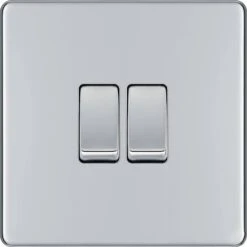 BG Nexus Screwless Polished Chrome 2G 2W Light Switch FPC42