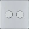 BG Nexus Screwless Polished Chrome 2G Dimmer Switch FPC82 -RS Electrical Supplies bg nexus screwless polished chrome 2g dimmer switch fpc82