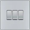 BG Nexus Screwless Polished Chrome 3G 2W Light Switch FPC43