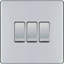 BG Nexus Screwless Polished Chrome 3G 2W Light Switch FPC43