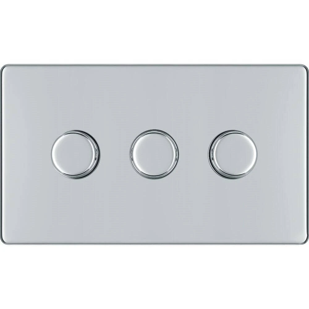 BG Nexus Screwless Polished Chrome 3G Dimmer Switch FPC83 3 BG Nexus Screwless Polished Chrome 3G Dimmer Switch FPC83