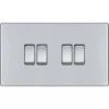BG Nexus Screwless Polished Chrome 4G 2W Light Switch FPC44 -RS Electrical Supplies bg nexus screwless polished chrome 4g 2w light switch fpc44