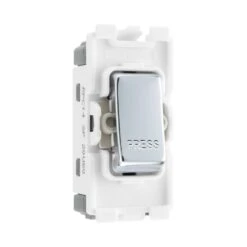 BG Polished Chrome Grid Switch 20 Amp Retractive RPC14