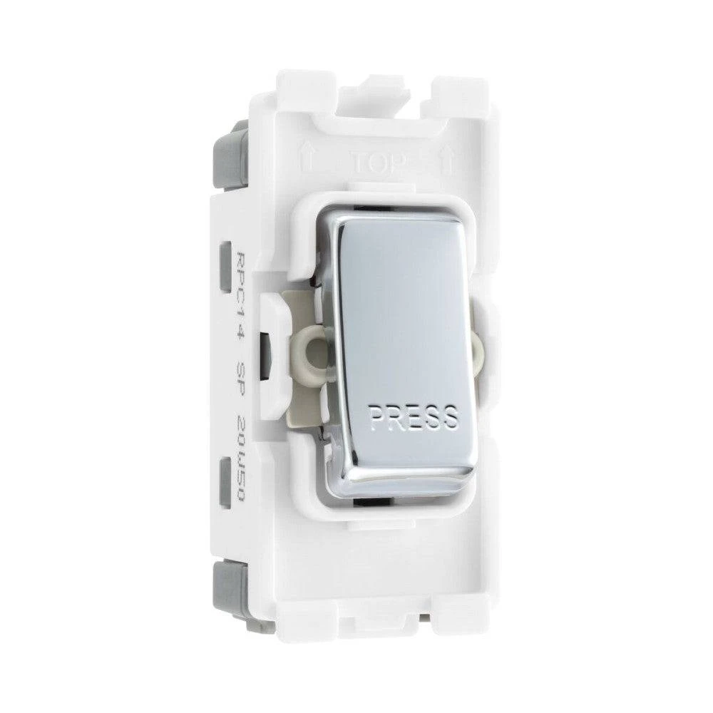 BG Polished Chrome Grid Switch 20 Amp Retractive RPC14 3 BG Polished Chrome Grid Switch 20 Amp Retractive RPC14