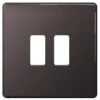 BG Screwless Flat Plate Black Nickel Grid Plate RFBN2 -RS Electrical Supplies bg screwless flat plate black nickel grid plate rfbn2