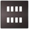 BG Screwless Flat Plate Black Nickel Grid Plate RFBN8 -RS Electrical Supplies bg screwless flat plate black nickel grid plate rfbn8