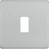 BG Screwless Flat Plate Brushed Steel Grid Plate RFBS1 -RS Electrical Supplies bg screwless flat plate brushed steel grid plate rfbs1