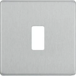 BG Screwless Flat Plate Brushed Steel Grid Plate RFBS1