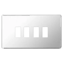 BG Screwless Flat Plate Polished Chrome Grid Plate RFPC4
