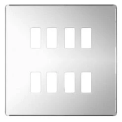 BG Screwless Flat Plate Polished Chrome Grid Plate RFPC8