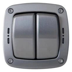 BG Weatherproof Stainless Steel 2G 2W Light Switch WPL42