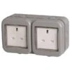 BG Weatherproof Unswitched Double Socket IP55 WPB24 -RS Electrical Supplies bg weatherproof unswitched double socket ip55 wpb24