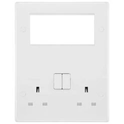 BG White Moulded 13A Double Socket With 4G Euro Plate 822EM4