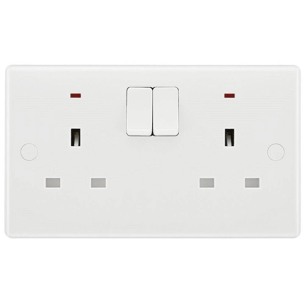 BG White Moulded 13A Double Socket With Neon 826 3 BG White Moulded 13A Double Socket With Neon 826