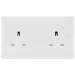 BG White Moulded 13A Unswitched Double Socket 824
