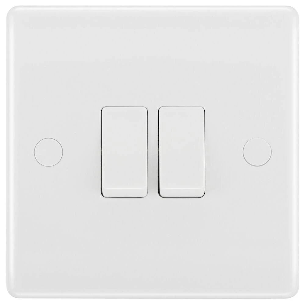 BG White Moulded 2G 2W Light Switch 842 3 BG White Moulded 2G 2W Light Switch 842