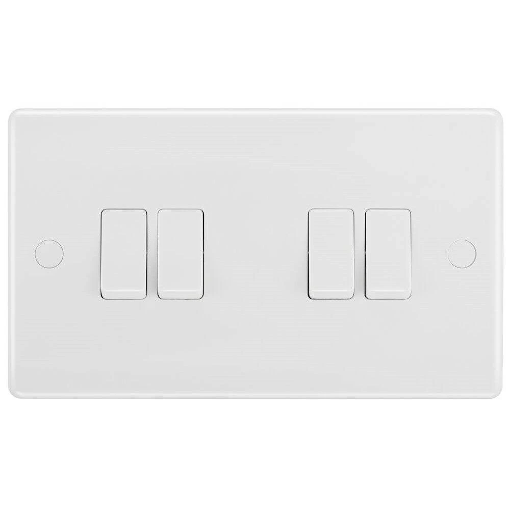 BG White Moulded 4G 2W Light Switch 844 3 BG White Moulded 4G 2W Light Switch 844