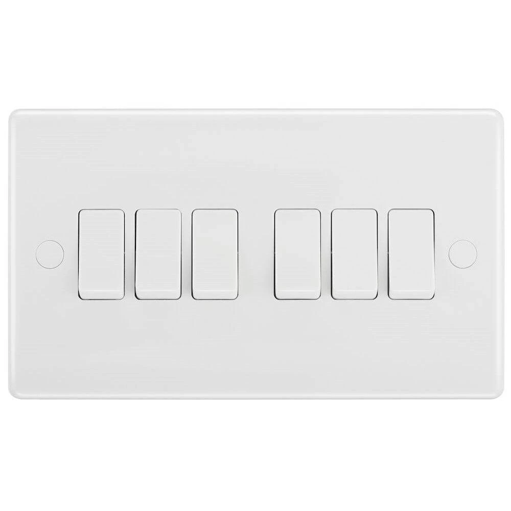 BG White Moulded 6G 2W Light Switch 846 3 BG White Moulded 6G 2W Light Switch 846