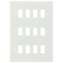 BG White Moulded PVC 12G Grid Plate R812