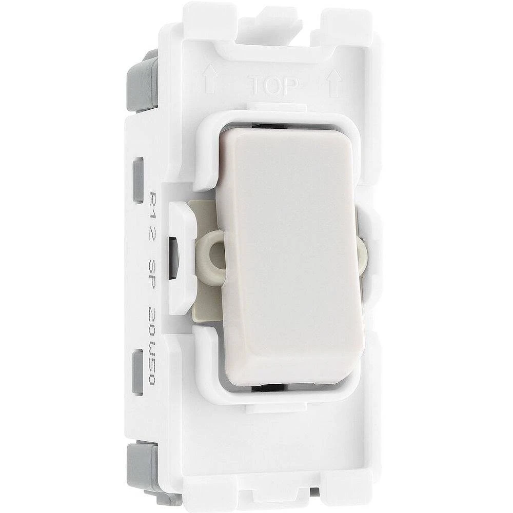 BG White Moulded PVC 20A 2 Way Grid Module R12 3 BG White Moulded PVC 20A 2 Way Grid Module R12