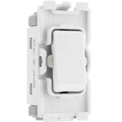 BG White Moulded PVC 20A 2 Way Single Pole Centre Off Grid Module R12C
