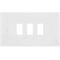 BG White Moulded PVC 3G Grid Plate R83
