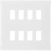 BG White Moulded PVC 8G Grid Plate R88 1 BG White Moulded PVC 8G Grid Plate R88 -RS Electrical Supplies bg white moulded pvc 8g grid plate r88