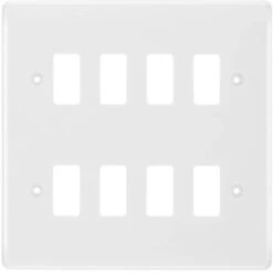 BG White Moulded PVC 8G Grid Plate R88