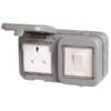BG Weatherproof Unswitched Socket & 1G Light Switch IP55 WPB21 -RS Electrical Supplies weatherproof unswitched socket 1g light switch ip55 wpb21